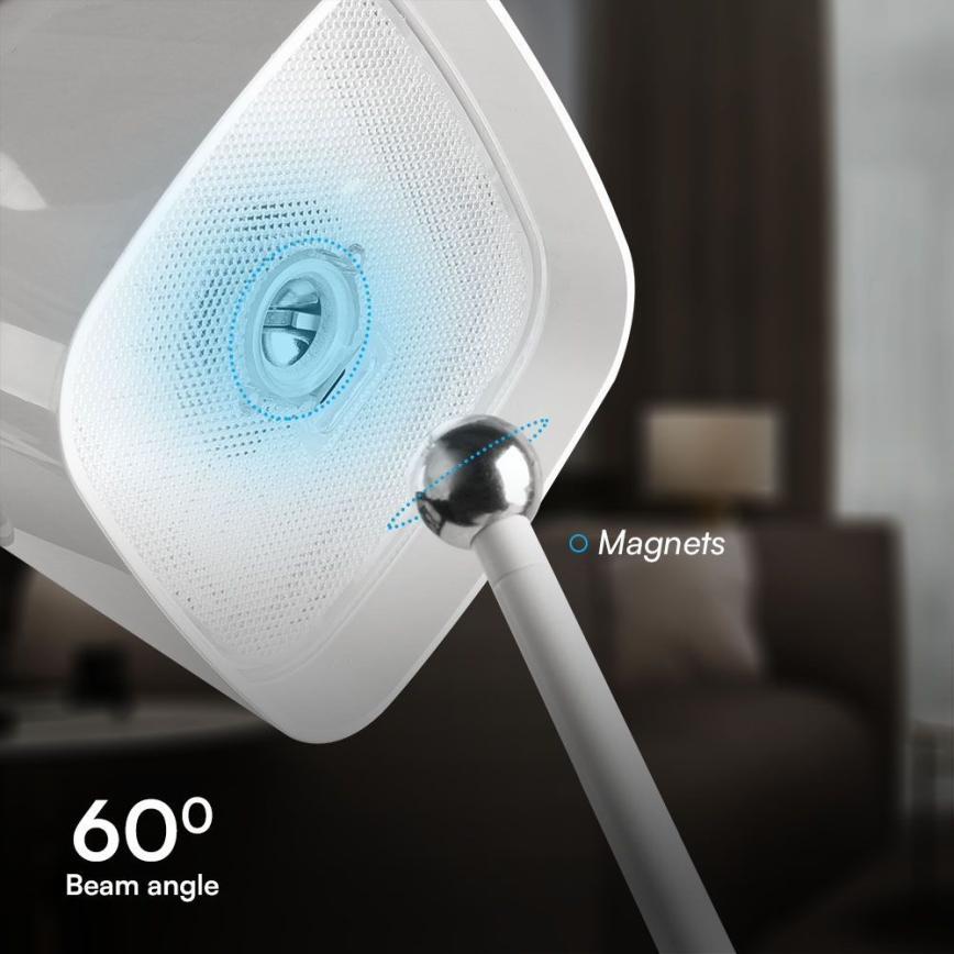 LED Соларна димируема магнитна сензорна акумулаторна настолна лампа LED/5W/5V 3000-6000K 3600 mAh IP65 бял