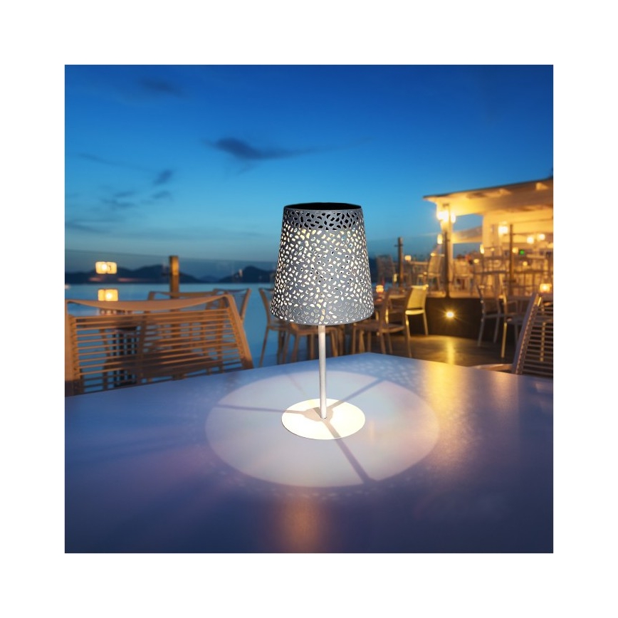 LED соларна настолна лампа LUVETRA LED/1xAA 4000K IP44 200 mAh бяла