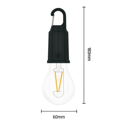 LED соларна презареждаема лампа LUMINA LUMO LED/USB 300 mAh черна
