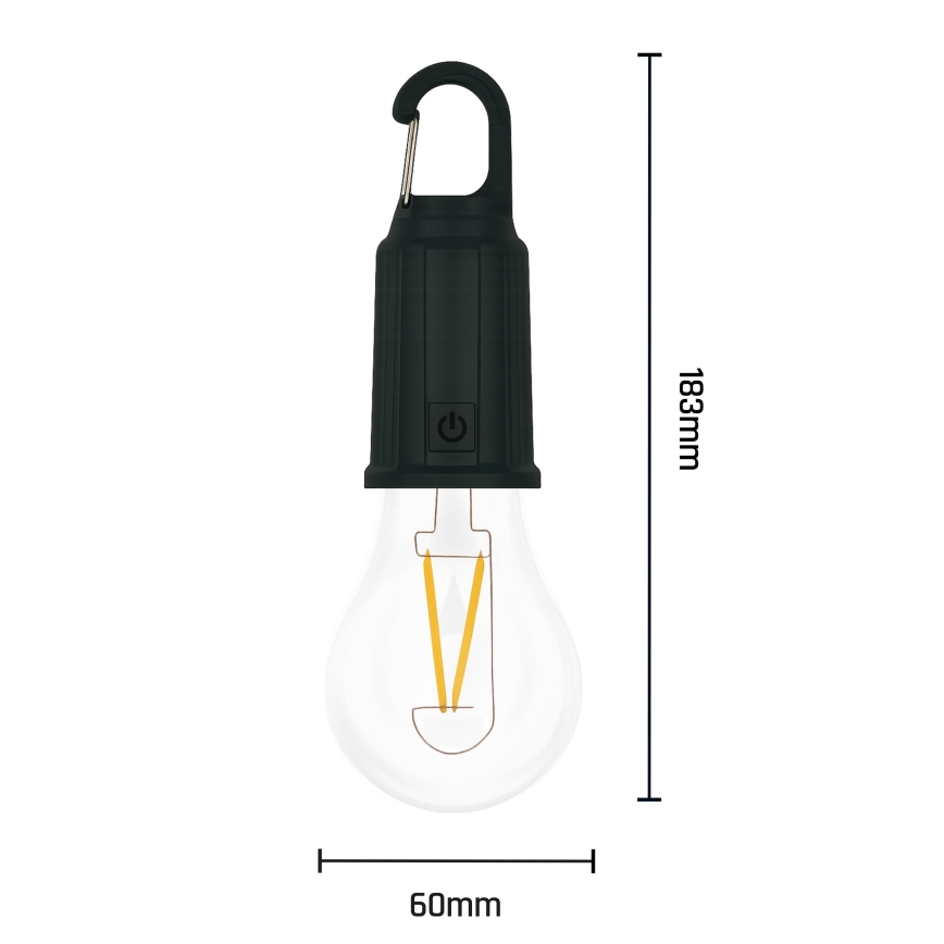 LED соларна презареждаема лампа LUMINA LUMO LED/USB 300 mAh черна