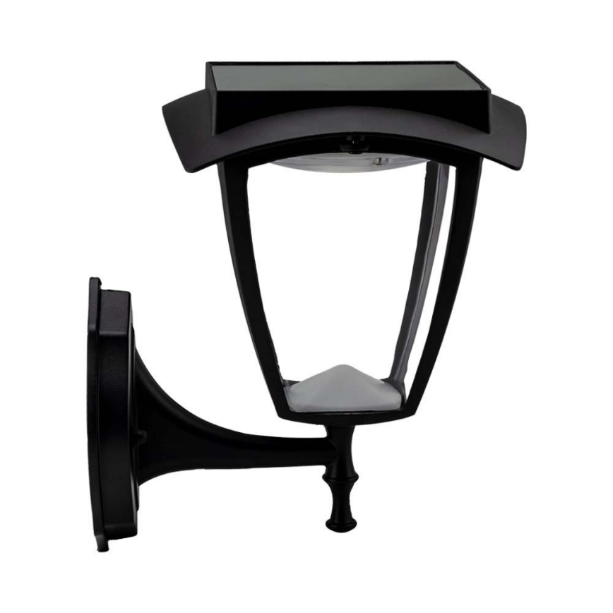 LED соларна стенна лампа LED/2W/3,7V 3000/6000K IP65 2200 mAh черна