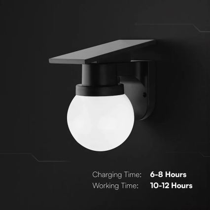 Соларна LED стенна лампа LED/3,7V 3000/4000/6400K IP54 1800 mAh черна + дистанционно управление