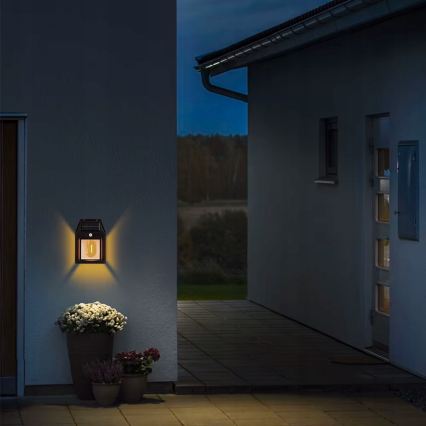 LED соларна стенна лампа със сензор LED/3,7V 600 mAh IP44 черна