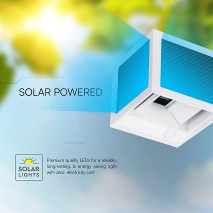 LED соларна стенна лампа със сензор LED/9W/3,7V 3000/4000/6000K IP65 2600 mAh бяла