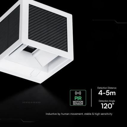 LED соларна стенна лампа със сензор LED/9W/3,7V 3000/4000/6000K IP65 2600 mAh бяла