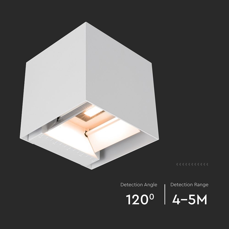 LED соларно стенно осветително тяло със сензор LED/9W/5V 3000/4000/5000K IP65 2600 mAh бяло
