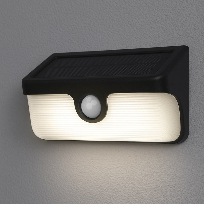LED соларна стенна лампа със сензор LINK LED/5W/3,7V 2000 mAh IP65 черна