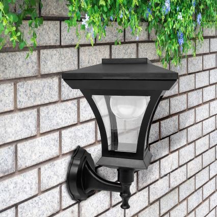 LED соларна стенна лампа TIRANA LED/1,2V 1800 mAh IP44 черна