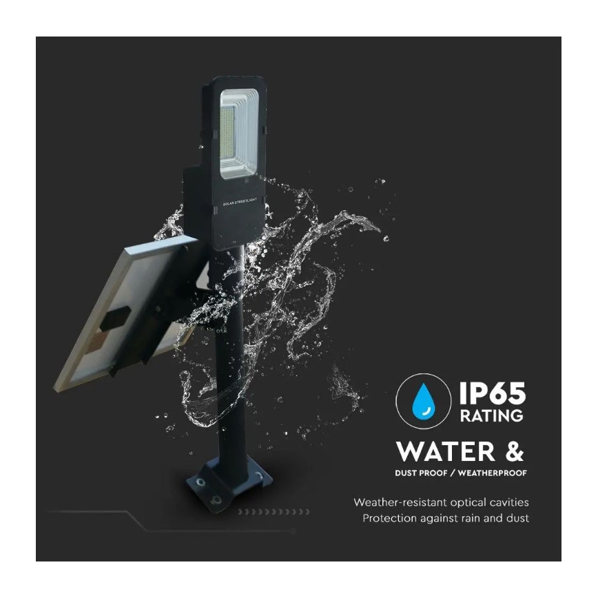 LED регулируема соларна улична лампа LED/50W/6,4V 6000K IP65 50000 mAh + дистанционно управление