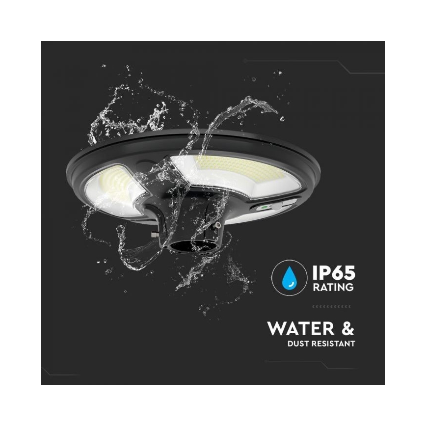 LED соларна улична лампа със сензор LED/10W/3,2V IP65 4000K 15000 mAh + дистанционно управление