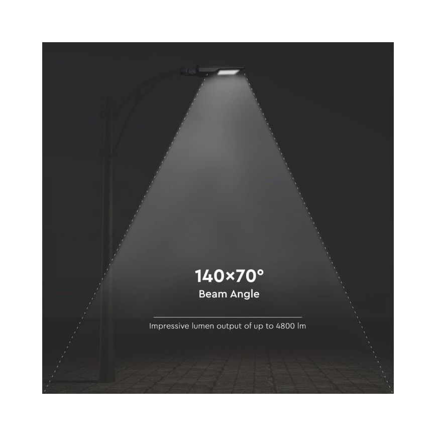 LED соларна улична лампа със сензор LED/40W/9,6V IP65 6000K 12000 mAh + дистанционно управление