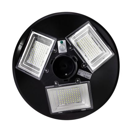 Димируема LED соларна улична лампа със сензор LED/15W/6V 11000 mAh 6500K IP65 черна + дистанционно управление