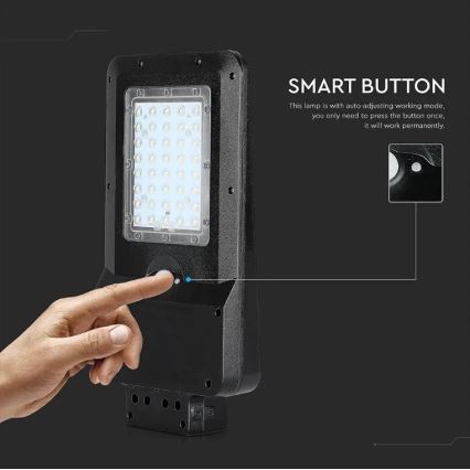 LED соларна улична лампа със сензор LED/15W/7,4V 6000K IP65 5400 mAh