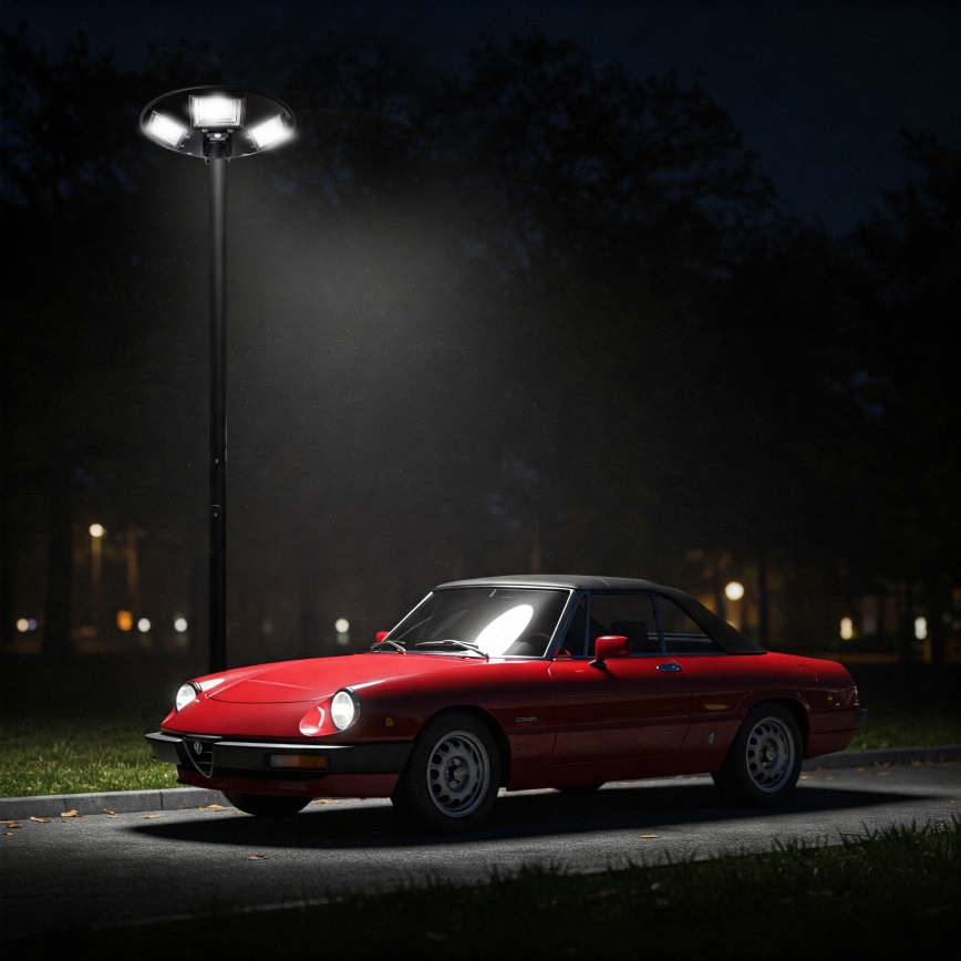 LED Димируема соларна улична лампа със сензор LED/22W/6V 18000 mAh 6500K IP65 черен + дистанционно управление