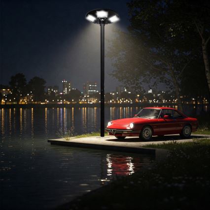 Димируема LED соларна улична лампа със сензор LED/22W/6V 18000 mAh 6500K IP65 черна + дистанционно управление