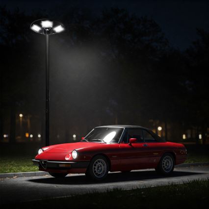 Димируема LED соларна улична лампа със сензор LED/22W/6V 18000 mAh 6500K IP65 черна + дистанционно управление