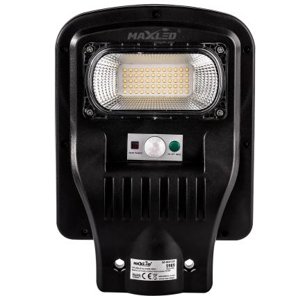 LED Димируема соларна улична лампа със сензор LED/60W/6V 5500 mAh 6500K IP65 черен + дистанционно управление