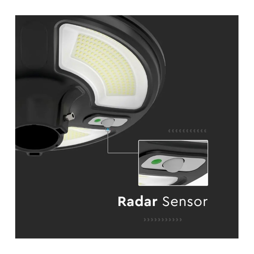 LED Соларна улична лампа със сензор LED/7,5W/3,2V 6500K IP65 + дистанционно