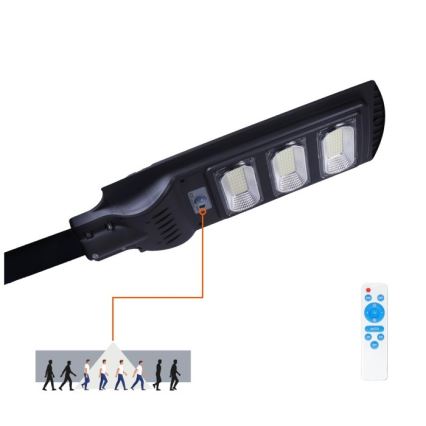 LED Димируема соларна улична лампа със сензор за движение и здрач URBI LED/8W/3,2V 6500K IP54 10000 mAh + дистанционно управление