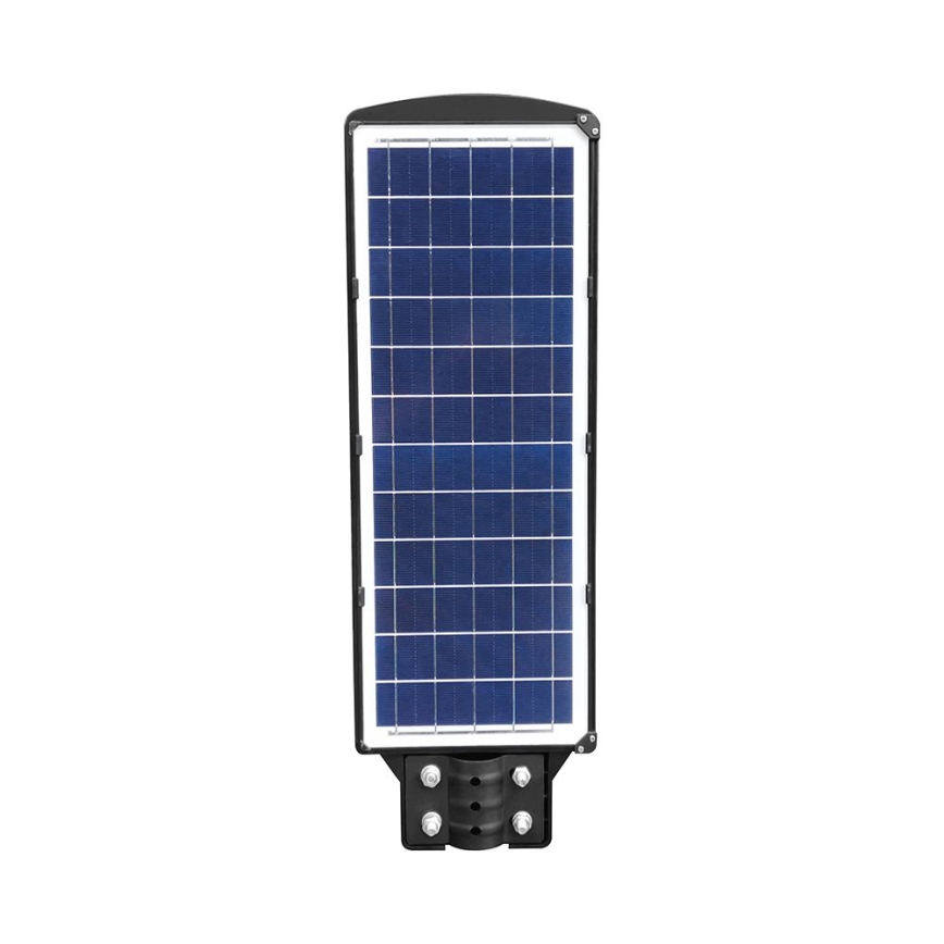 LED регулируема соларна улична лампа с датчик за движение и здрач LED/12W/3,2V 6000K IP65 10000 mAh черна + дистанционно управление