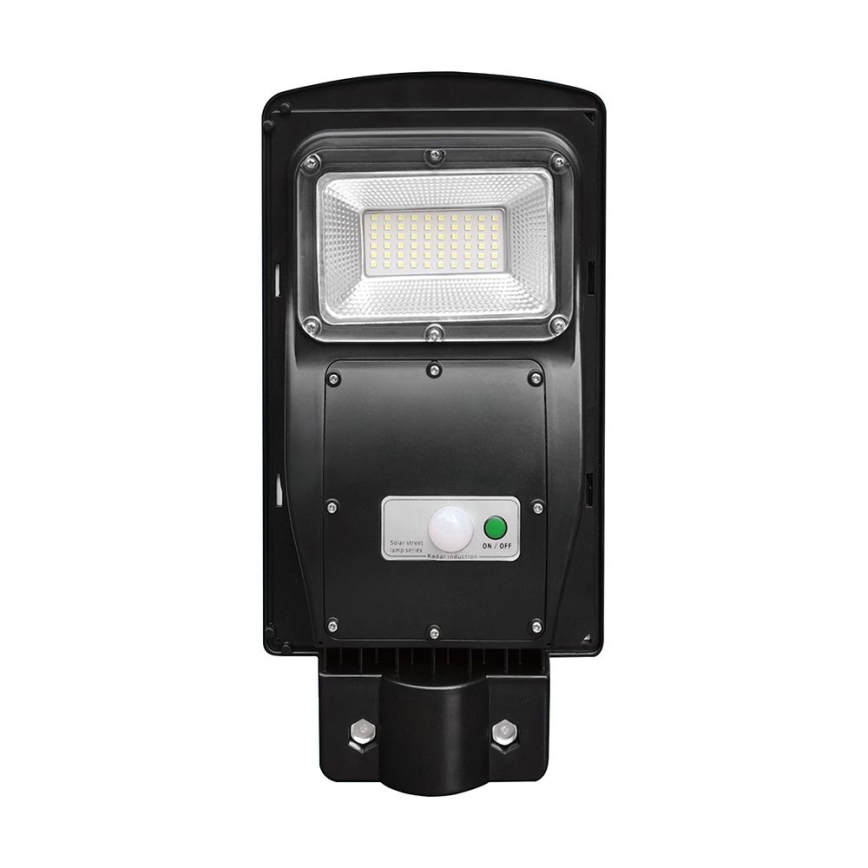 LED регулируема соларна улична лампа с датчик за движение и здрач LED/6W/3,2V 6000K IP65 5000 mAh черна + дистанционно управление