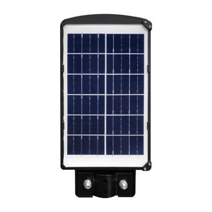 LED регулируема соларна улична лампа с датчик за движение и здрач LED/6W/3,2V 6000K IP65 5000 mAh черна + дистанционно управление