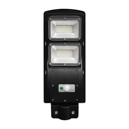 LED регулируема соларна улична лампа с датчик за движение и здрач LED/8W/3,2V 6000K IP65 9000 mAh черна + дистанционно управление