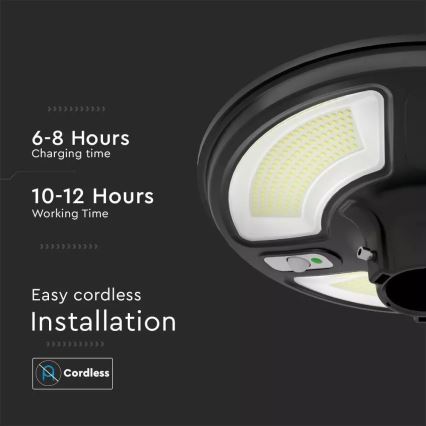LED соларна улична лампа със сензор LED/7,5W/3,2V IP65 4000K 15000 mAh + дистанционно управление