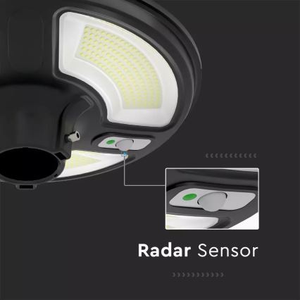 LED соларна улична лампа със сензор LED/7,5W/3,2V IP65 4000K 15000 mAh + дистанционно управление
