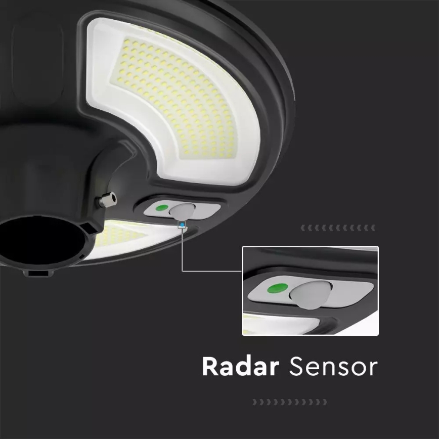 LED соларна улична лампа със сензор LED/7,5W/3,2V IP65 4000K 15000 mAh + дистанционно управление