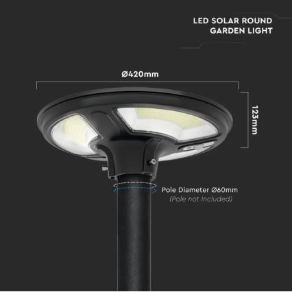LED Соларна улична лампа със сензор LED/10W/3,2V 6500K IP65 + дистанционно