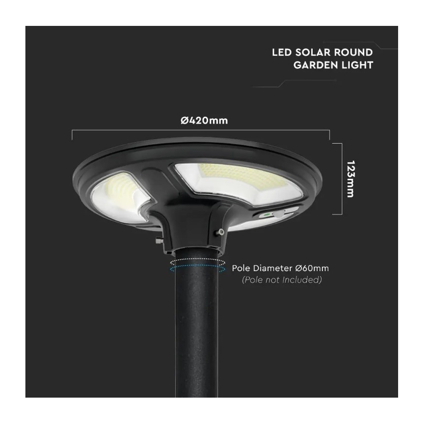 LED Соларна улична лампа със сензор LED/10W/3,2V 6500K IP65 + дистанционно