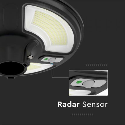 LED Соларна улична лампа със сензор LED/10W/3,2V IP65 4000K 15000 mAh + дистанционно управление