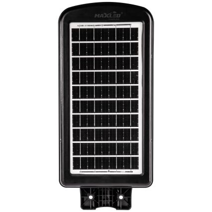 LED Димируема соларна улична лампа със сензор LED/180W/6V 6500K IP65 черен + дистанционно управление