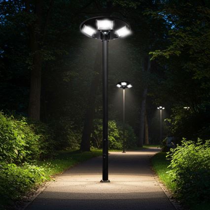 LED Димируема соларна улична лампа със сензор LED/22W/6V 18000 mAh 6500K IP65 черен + дистанционно управление