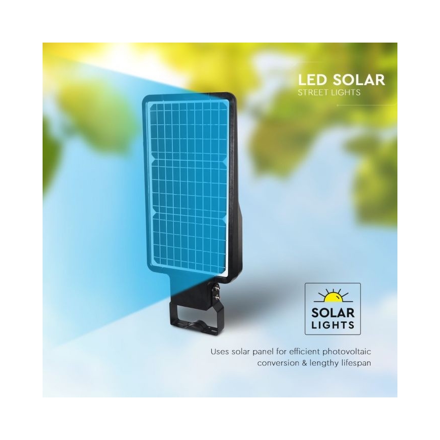 LED Соларна улична лампа със сензор LED/40W/9,6V IP65 6000K 12000 mAh + дистанционно управление