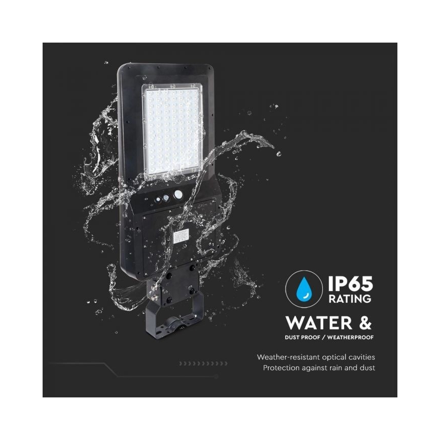 LED Соларна улична лампа със сензор LED/40W/9,6V IP65 6000K 12000 mAh + дистанционно управление