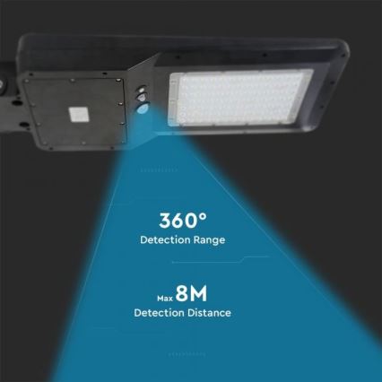 LED Соларна улична лампа със сензор LED/40W/9,6V IP65 6000K 12000 mAh + дистанционно управление