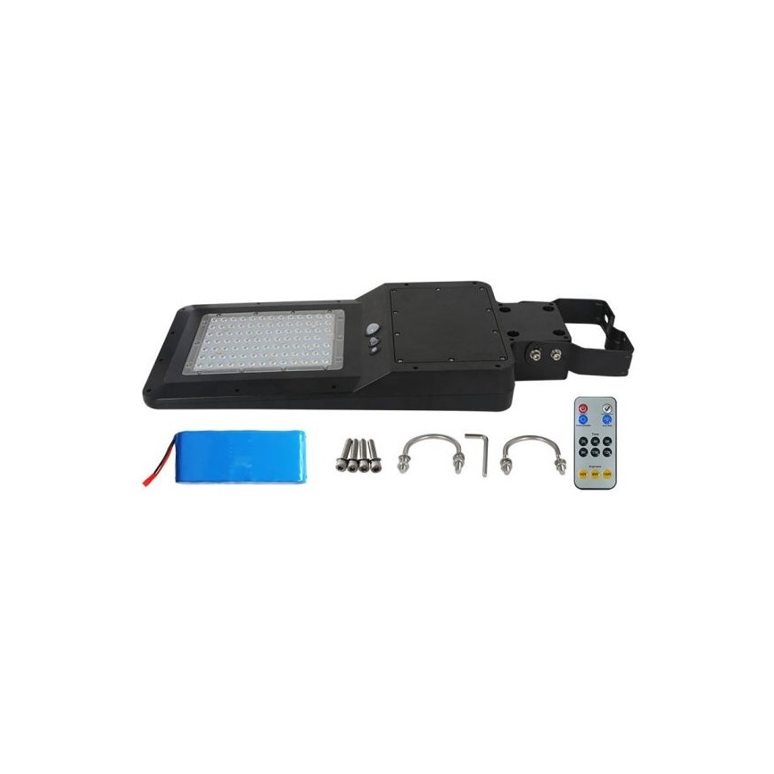 LED Соларна улична лампа със сензор LED/40W/9,6V IP65 6000K 12000 mAh + дистанционно управление