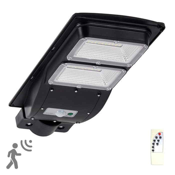 LED Соларна улична лампа със сензор STREET 2xLED/6W/3,2V 12000 mAh IP65 + дистанционно управление