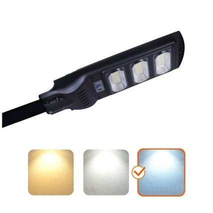 LED Димируема соларна улична лампа със сензор за движение и здрач URBI LED/8W/3,2V 6500K IP54 10000 mAh + дистанционно управление