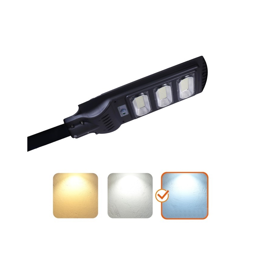 LED Димируема соларна улична лампа със сензор за движение и здрач URBI LED/8W/3,2V 6500K IP54 10000 mAh + дистанционно управление