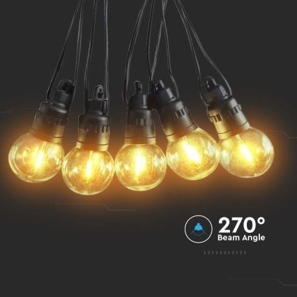 LED Соларна верига 10xLED/0,5/4,5V 12 m 3000K IP44 1200 mAh + дистанционно управление