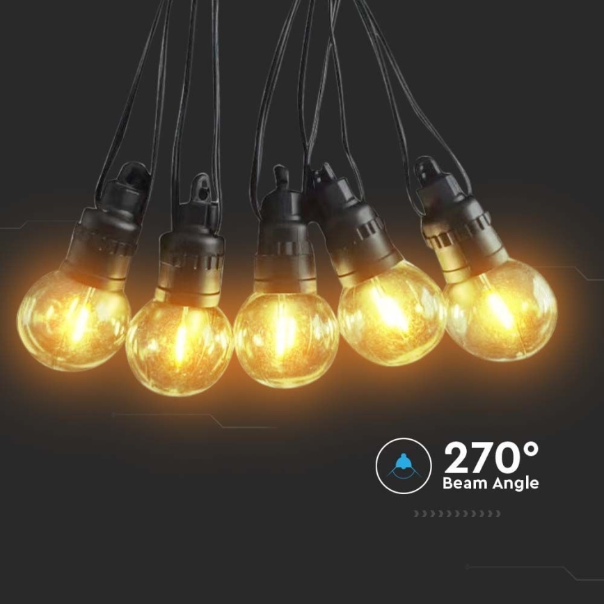 LED Соларна верига 10xLED/0,5/4,5V 12 m 3000K IP44 1200 mAh + дистанционно управление