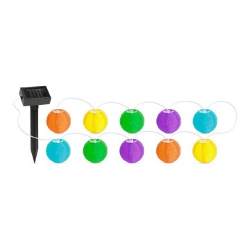 LED Соларна верига 10xLED/1,2V 3,7м IP44 многоцветна