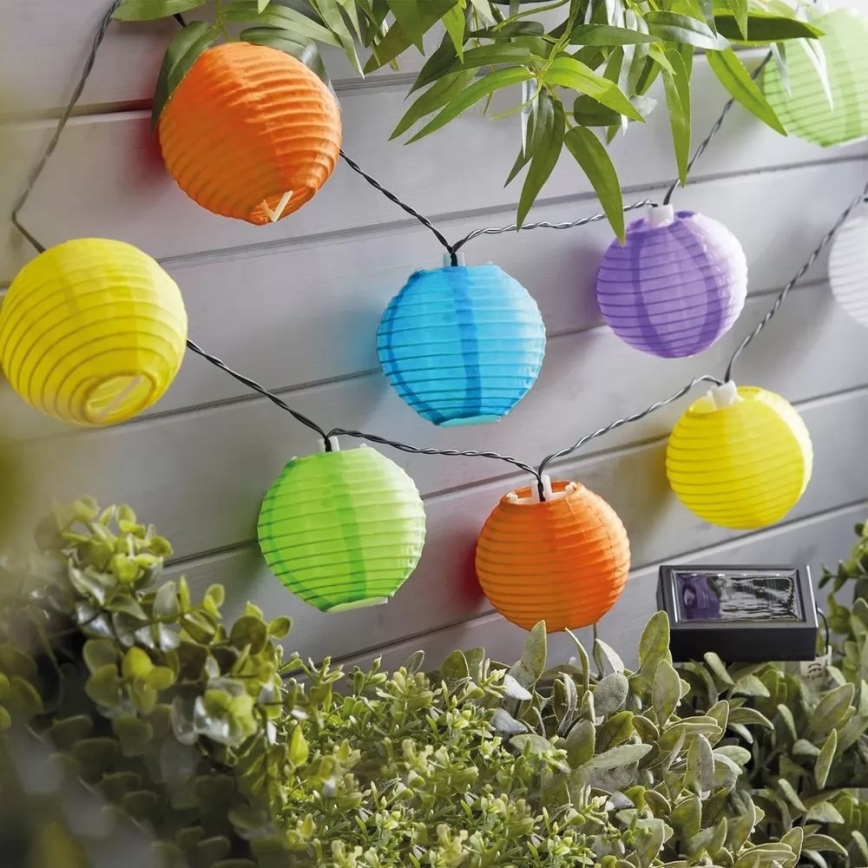 LED Соларна верига 10xLED/1,2V 3,7м IP44 многоцветна