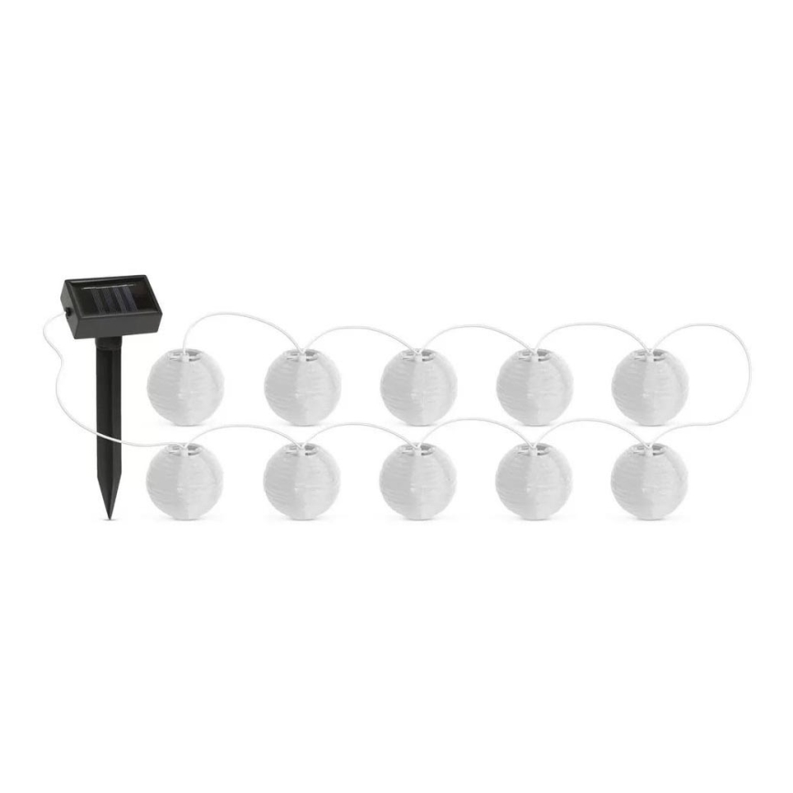 LED Соларна верига 10xLED/1,2V 300mAh 3,7m IP44 студено бяло