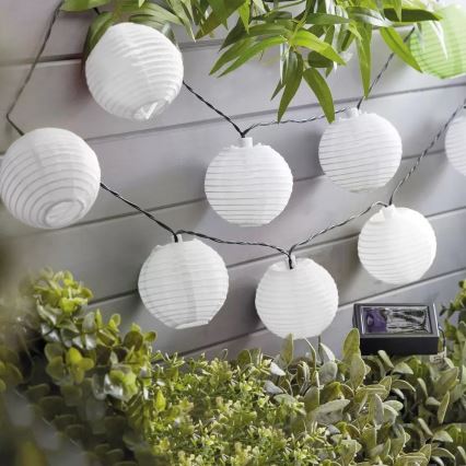 LED Соларна верига 10xLED/1,2V 300mAh 3,7m IP44 студено бяло