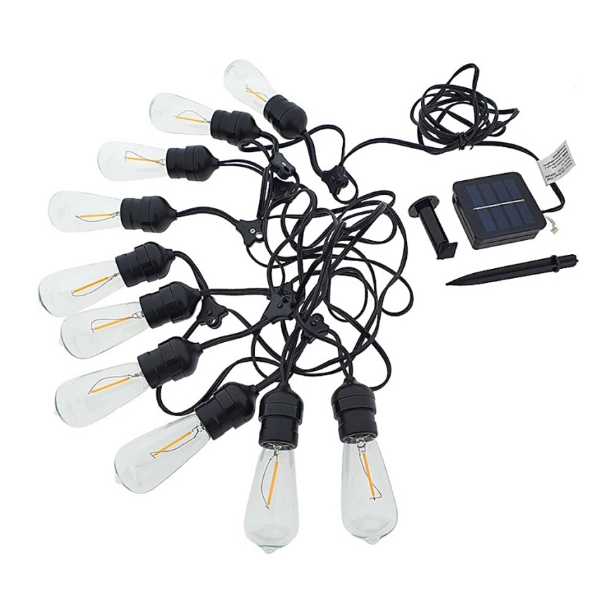 LED Соларна верига 10xLED/1,2V 600 mAh 5,94m IP44 топло бяло