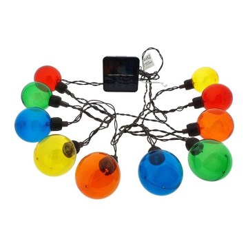 LED соларна верига 10xLED/3,65м 600 mAh IP44 многоцветна